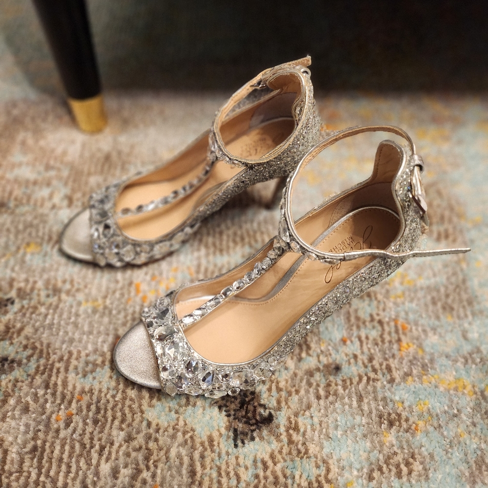 Silver Badgley Mischka Heels
